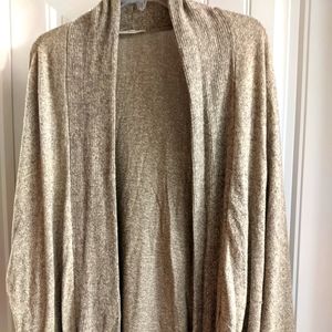 Beige grey cardigan . Long soft.